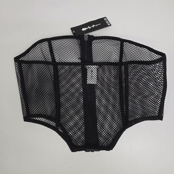 Dollskill Poster Grl How Do I Mesh Corset Top Black Sheer Size Small Bustier - Picture 2 of 8